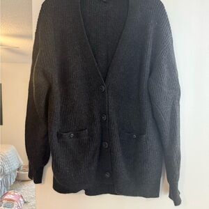 Mens Black cashmere  Cardigan Sweater